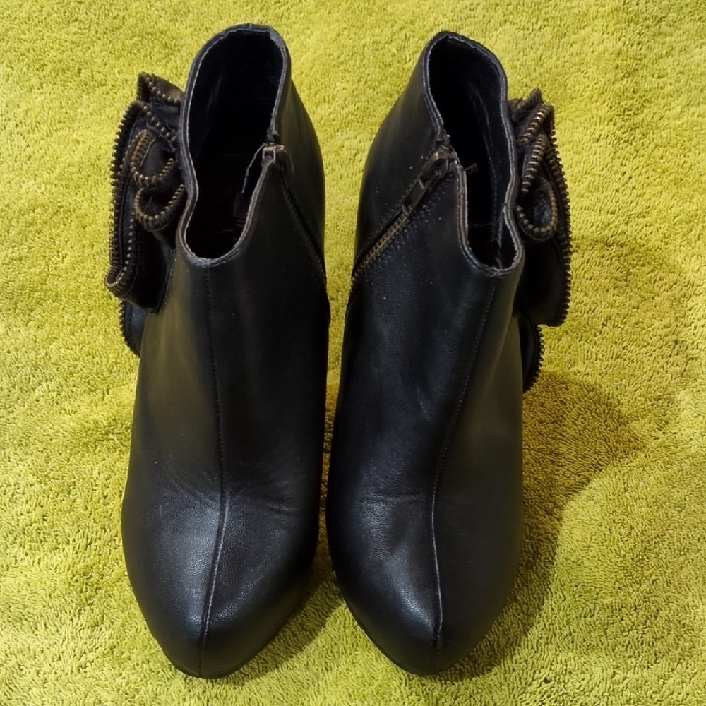 Marina Rinaldi Black Ankle Boots with Zipper Detail
